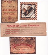 Oświęcim, JAKOB HABERFELD, mix 4 sztuki, ETYKIETA, ALKOHOL