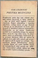 POETYKA MUZYCZNA - IGOR STRAWIŃSKI
