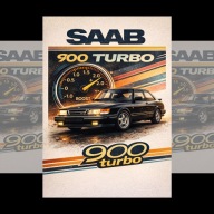 Plakat Motoryzacyjny Saab 900 Turbo A4 (21 x 29,7 cm)