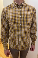 Koszula w kratkę springfield M zólta musztardowa