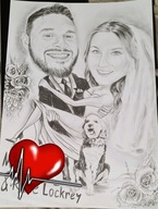 Karykatura ze zdjęcia a3 prezent święta urodziny obraz portret 1os.