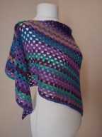 Chusta ręcznie robiona na szydełku, szer. 160cm x wys. 80cm,wełna, K3