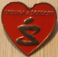 SERCE - CIEKAWA ODZNAKA - PRZYPINKA - OBSŁUGA z SERCEM