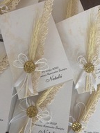 zaproszenie na komunię z kłosem zaproszenia komunijne