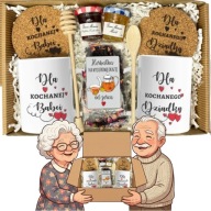 PREZENT NA DZIEŃ BABCI I DZIADKA KUBKI PREZENT DLA DZIADKÓW MIÓD HERBATA