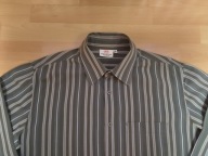 KOSZULA MĘSKA ZIELONA W PASKI KLASYCZNA XXL