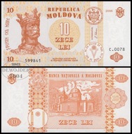 BNB - MOŁDAWIA 10 Lei 2006 # seria C.0078 nr 599841 # P10e # UNC