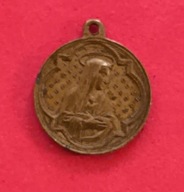 Piękny stary medalik Pan Jezus serce Jezusa Matka Boska