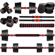 Hantle regulowane bitumiczne sztanga 20kg zestaw hantli 2x10kg MEGA ZESTAW