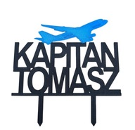 topper na tort personalizacja WYBÓR KOLORÓW SAMOLOT!!!