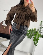 Bluzka Falbanki Brąz Italy Lumina