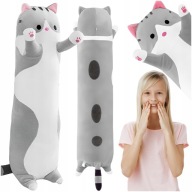 MASKOTKA PLUSZAK PODUSZKA DŁUGI KOT LUCEK PARÓWKA SZARY 50 CM