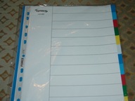 Przekładki do segregatora A4 plastik 12 szt. kolorowe + gratis zakreślacz !