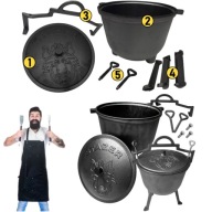 KOCIOŁEK EMALIOWANY ŻELIWNY 10L GARNEK MYŚLIWSKI WĘGIERSKI NA OGNISKO GRILL