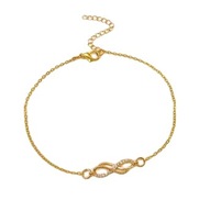 Złota bransoletka na kostkę Infinity z cyrkoniami