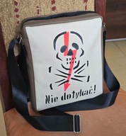 Torba Skórzana Saszetka Nerka Siergiejka z Napisem Nie Dotykać