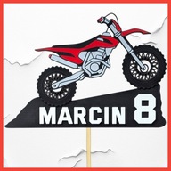 Topper na tort dekoracja MOTOR MOTOCROSS MOTOCYKL CROSS wybierz IMIE i WIEK