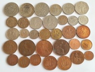 zestaw monet Wielka Brytania 33st Elżbieta Jerzy VI Jerzy V Edward Wiktoria