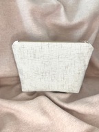 MAMAJASTUDIO Kosmetyczka materiałowa solidna, stylowa ,praktyczna,j/beżowa.