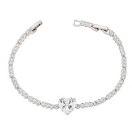 84852 Bransoletka srebrna stal chirurgiczna 316L "brylant" serce