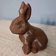 Królik figurka low poly druk 3d brązowy