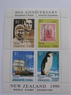 Nowa Zelandia - 80 rocznica Wyprawy Shackletona na Antarktydę - blok **