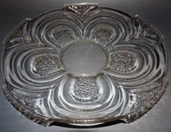 Hortensja, patera szklana PRL, Art-Deco, szkło Prl, nr kat. 438