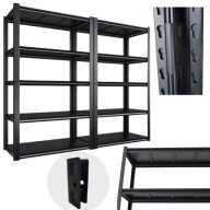 REGAŁ MAGAZYNOWY CZARNY 200X200X50 10 PÓŁEK 1500KG MOCNY GARAŻ BIURO GARAŻ