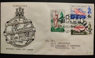 !! ZWIERZĘTA RYBY - GIBRALTAR 1966 MARYNISTYKA - KOPERTA FDC - STAN BDB !!