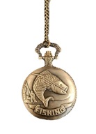 Kieszonkowy zegarek wędkarski Fishing, busola dla wędkarza - styl retro