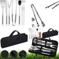 ZESTAW AKCESORIÓW I SZTUĆCÓW DO GRILLA 10W1 STAL NIERDZEWNA ETUI PREZENT