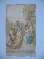 POKŁON TRZECH KRÓLI stary ŚW. OBRAZEK 1944