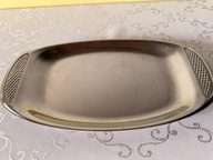 Taca do serwowania metalowa chromowana 37 cm Vintage Klasyczna z uchwytami