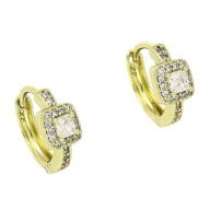 86760 Kolczyki stal chirurgiczna 316L pozłacane 14k kółka z cyrkoniami