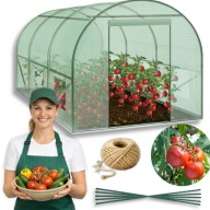 TUNEL FOLIOWY OGRODOWY SZKLARNIA FOLIAK MOCNA KONSTRUKCJA 6m2 ZIELONY