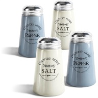 ZESTAW 4 PRZYPRAWNICZEK SOLNICZKA PIEPRZNICZKA SZKŁO STAL DO KUCHNI STOŁU