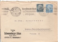 LIPSK -KRAKÓW -koperta firmowa obieg do GENERALNE GUBERNATORSTWO -1940 rok