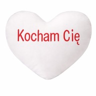 Poduszka Walentynkowa Serce „Kocham Cię” – Biała, Miękka, Prezent
