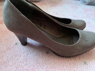 Marco Tozzi taupe brązowe czółenka zamszowe r 41