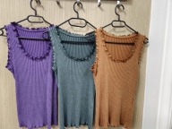 Koszulka bokserka top fioletowa, prążek Italy r. Uni !!!