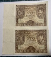 PARA 100 zł 1932 Poniatowski - KOLEJNE NUMERY - Miłczak 68 - Stan 3+ CRISP
