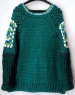 Sweter nowy reglanowy szydełkowy Rozmiar 44 / 48