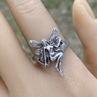 Przepiekny Pierścionek Wróżka Fairy ze Skrzydlami Mitologia