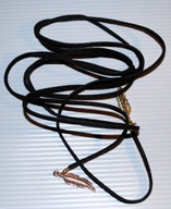 Czarny Naszyjnik Srebrny Liść Choker, Retro Rzemyk, Taśma Czoker