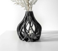 Nowoczesny Wazon Geometryczny Czarny Matowy 20cm