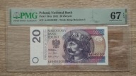 20 zł 2012 seria AA PMG 67 EPQ