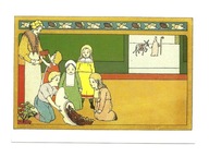 Pocztówka - Dzieci i smakołyki z mikołajkowego buta