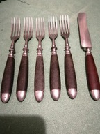 PRZEDWOJENNY GERLACH <>5.szt. WIDELCY <> NOZ .1.szt<>OKUTE <>UNIKAT<> .