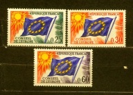 FRANCJA, RADA EUROPY** służbowe, flaga UE Mi 10 - 12