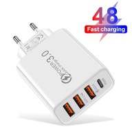 Szybka ładowarka sieciowa 48W z wieloma portami – USB + USB-C PD + QC 3.0